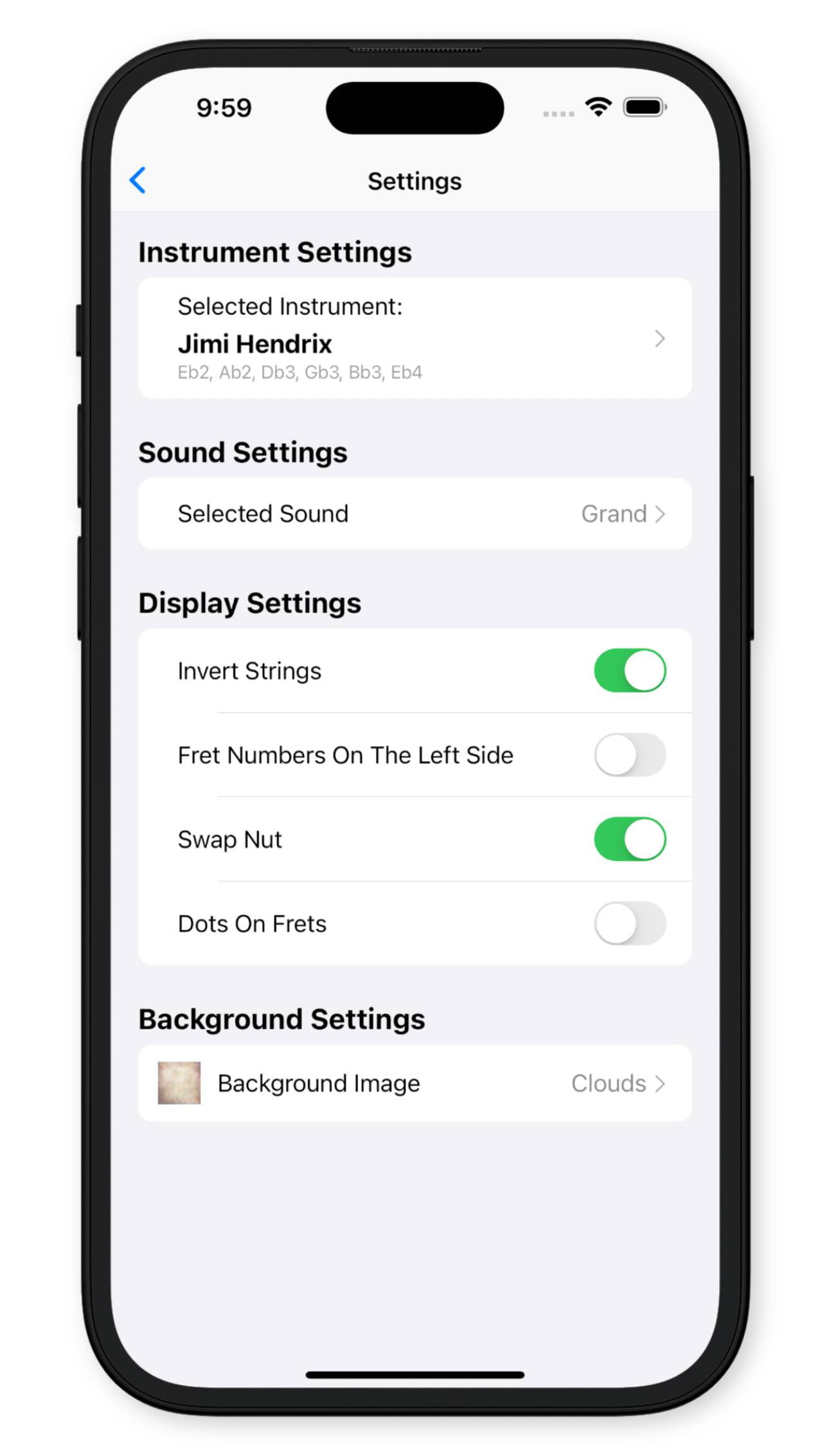 FretBoard Screen Overview 1