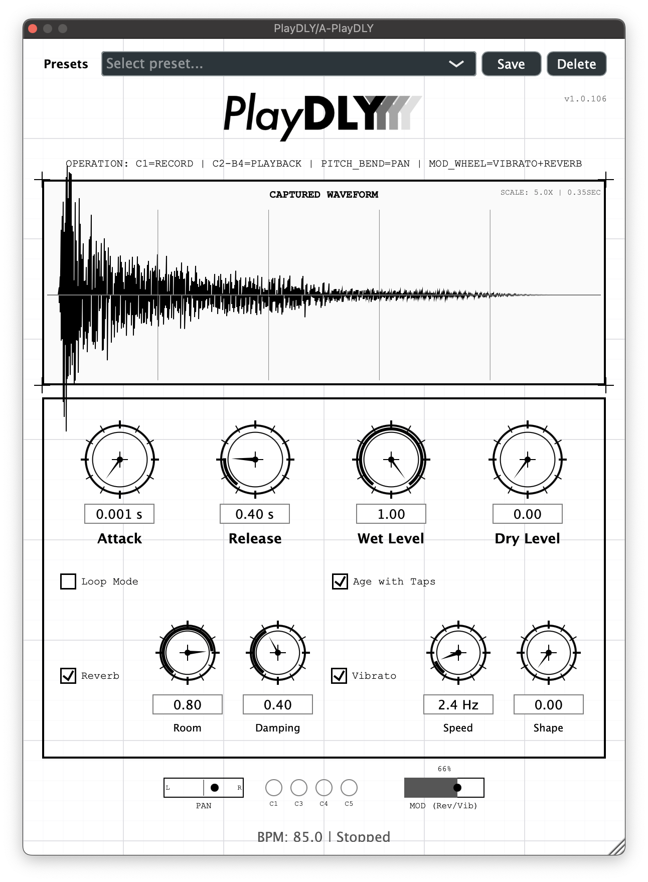 PlayDLY Audio VST/AU-Effekt 1 SpielenDLY106