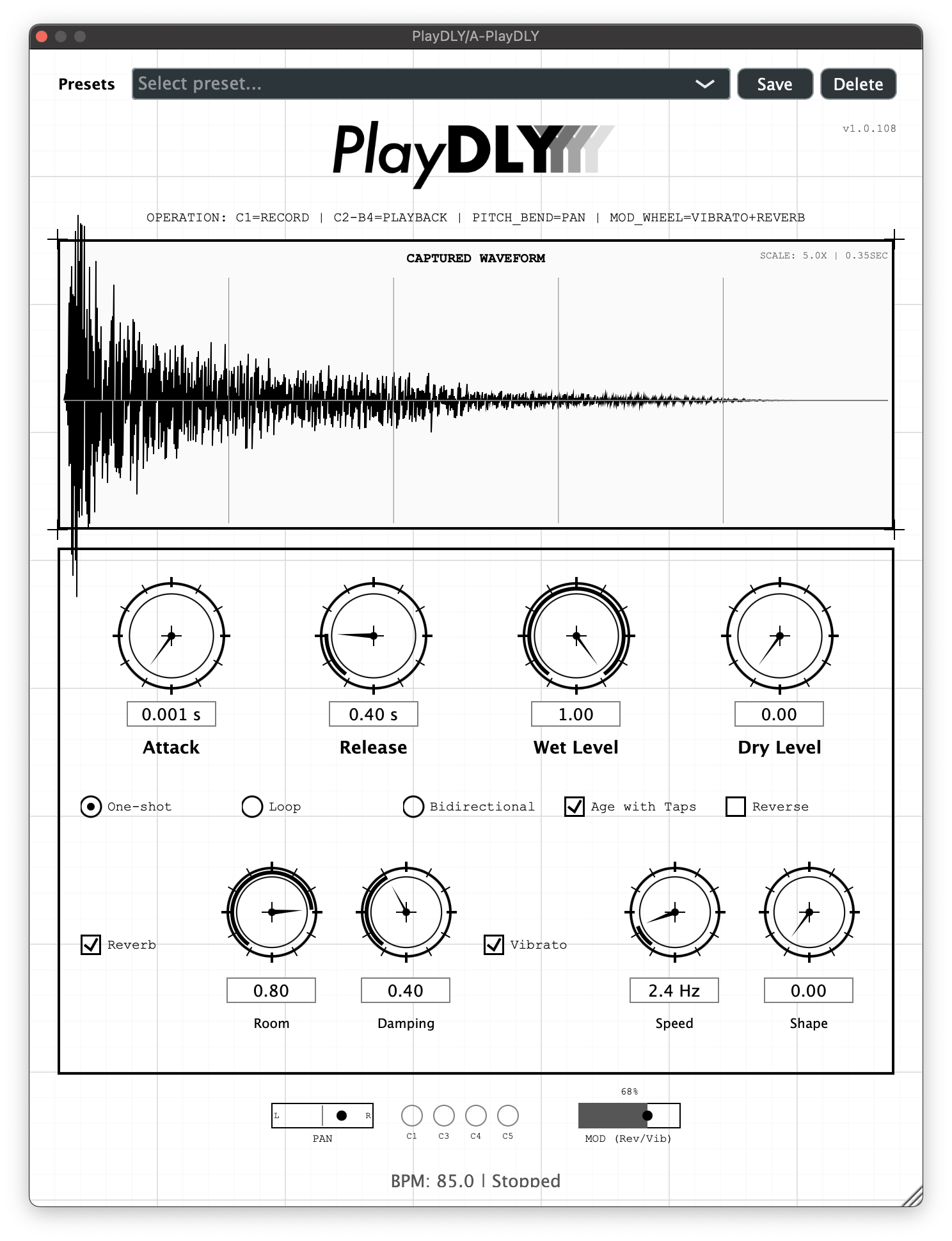 PlayDLY Audio VST/AU-Effekt 1 SpielenDLY108
